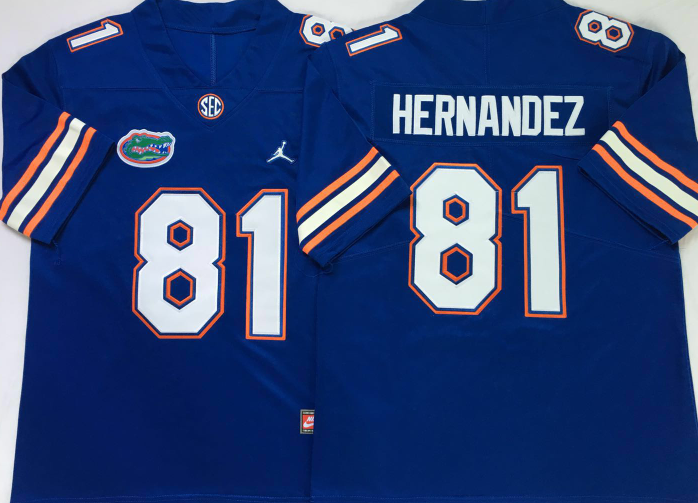 Men's Florida Gators Aaron Hernandez #81 Royal Jersey
